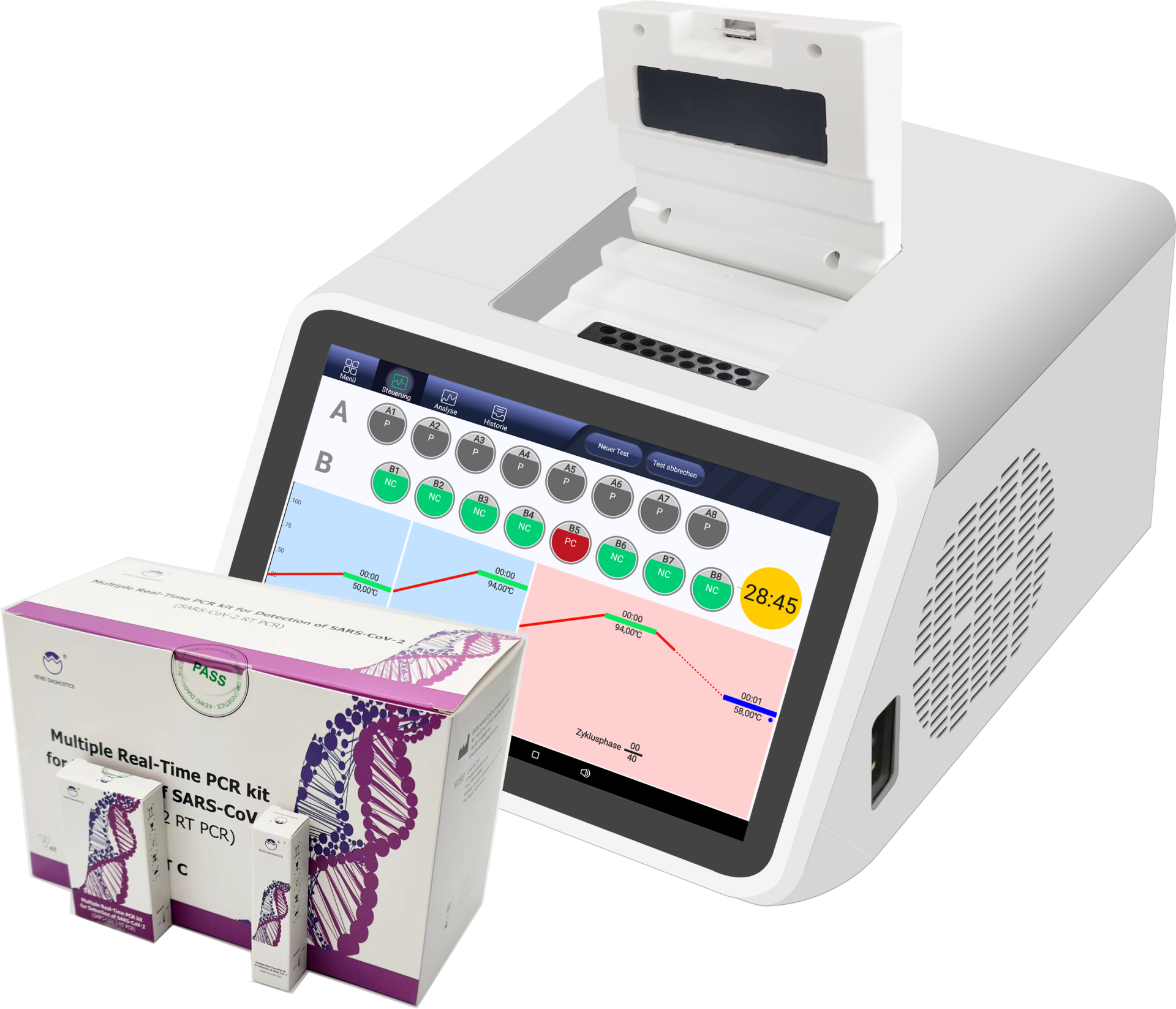 Egens® PoC PCR Testgerät Echtzeit am Point of Care Fluorescence